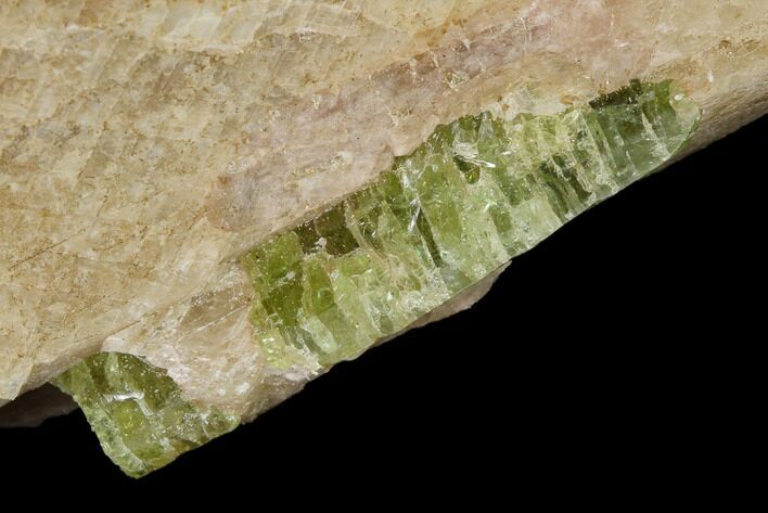 Yellow-Green Fluorapatite Crystal in Calcite - Ontario, Canada #137106